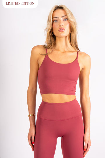Second Skin Tank Bra - Wine Red