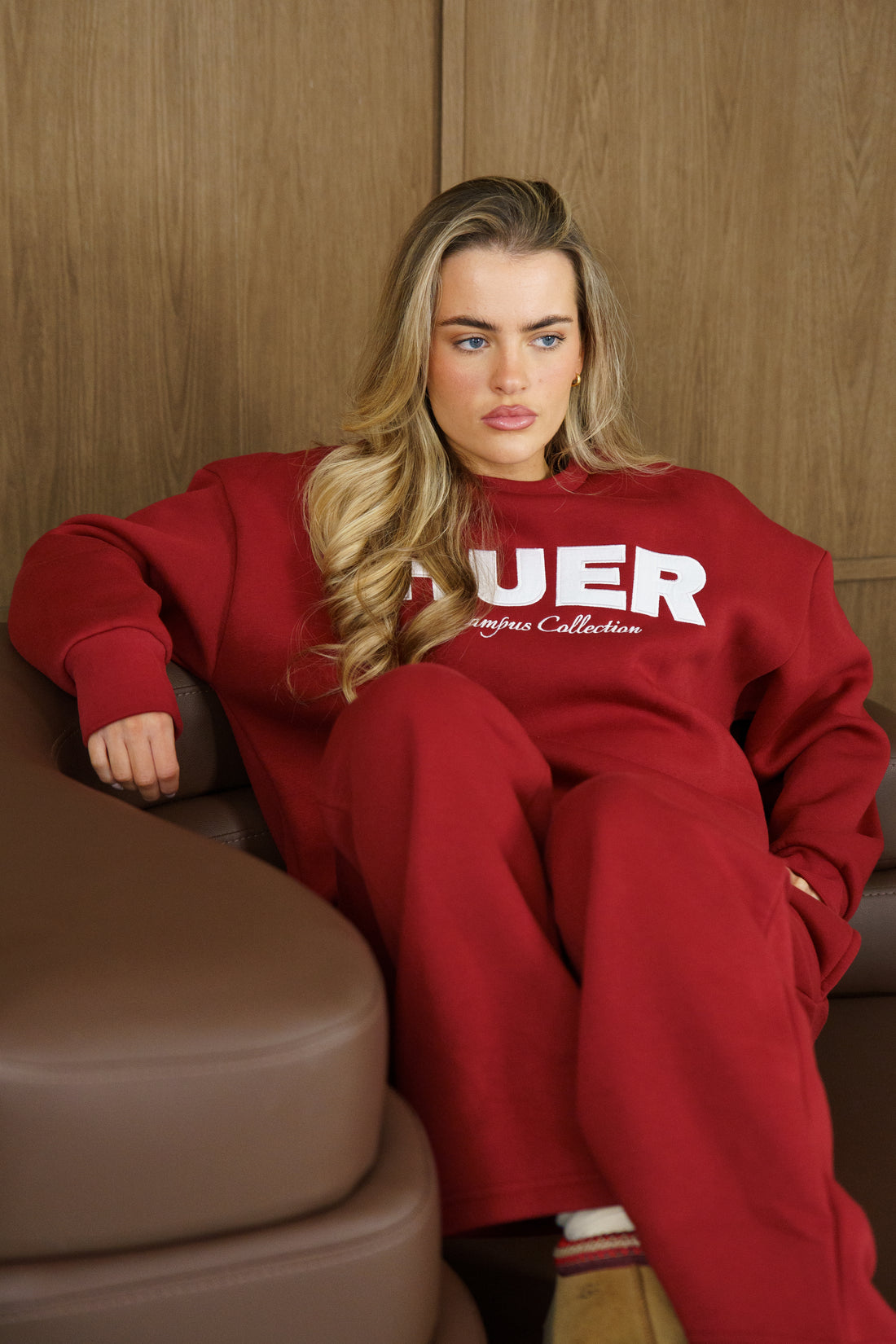 Cherry Red Huer Logo Sweatshirt