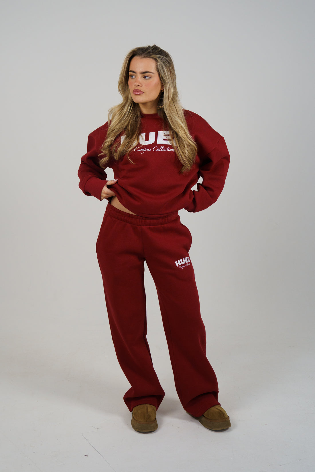 Cherry Red Straight Leg Joggers