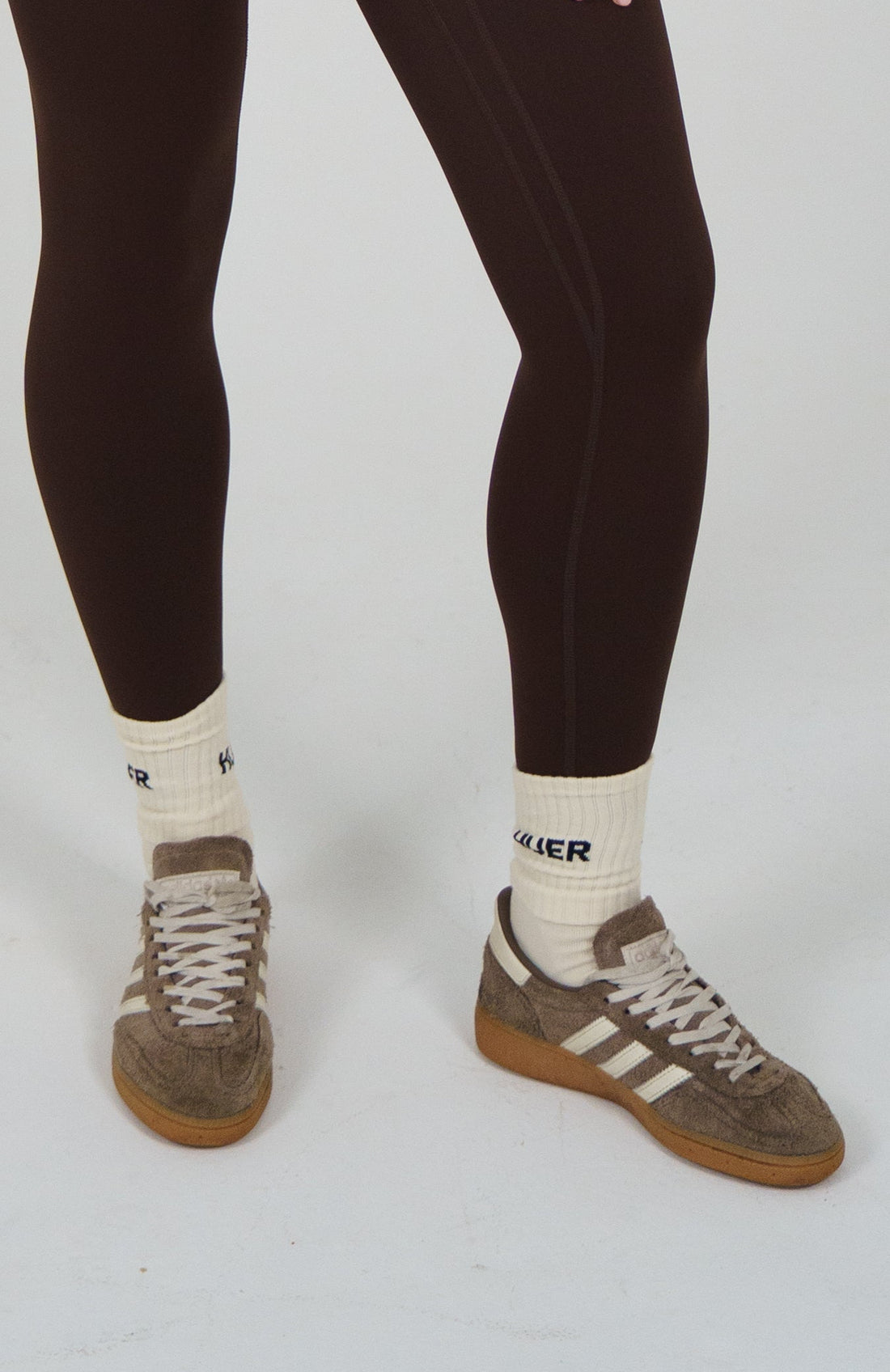 HUER Ribbed Cuff Sport Socks - Cream