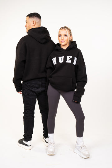 Varsity Unisex Black Oversized Hoodie